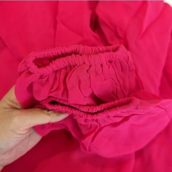 NWT Anthropologie Let Me Be V-neck Flowy Mini Cover Up Dress in Pink - Picture 14 of 16